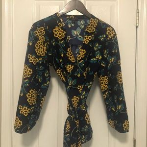 Floral J. Crew wrap shirt, Size M, like new